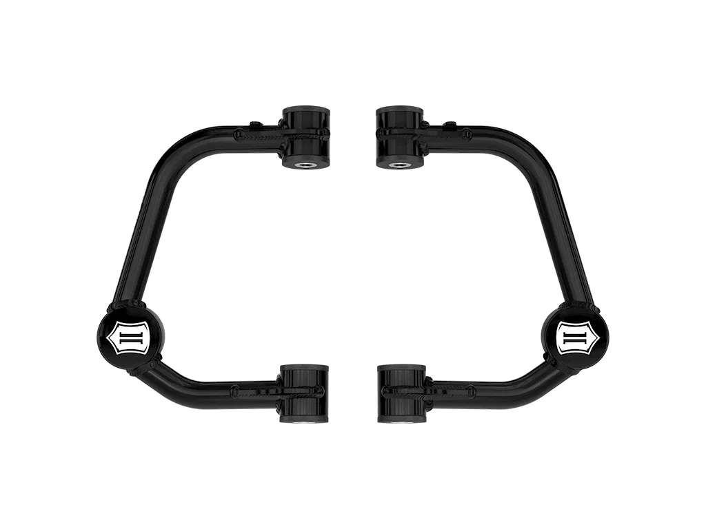 98522DJ – ICON Control Arm, Tubular Non Adjustable Black Steel Greaseable Set Of 2